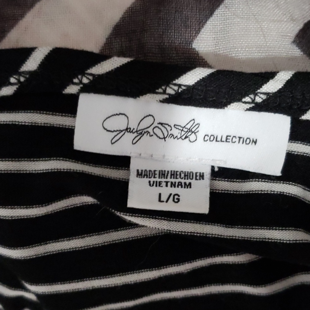 Womans black & white striped top - Picture 4 of 6